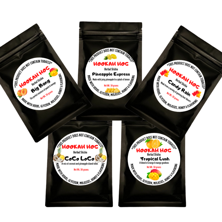 ALL FRUITY Hookah Hog 5 Flavor Herbal Shisha Variety Pack