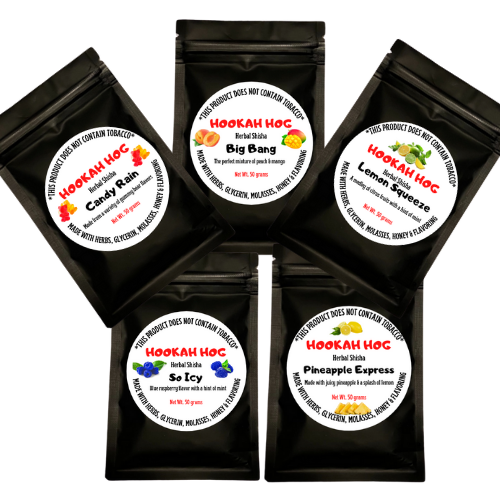 Original Hookah Hog 5 Flavor Herbal Shisha Variety Pack