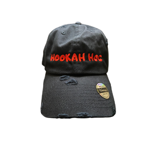 Distressed Hookah Hog Logo Baseball Hat