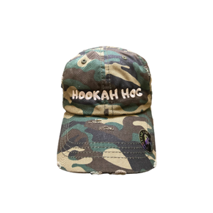 Distressed Hookah Hog Logo PONYTAIL BASEBALL HAT