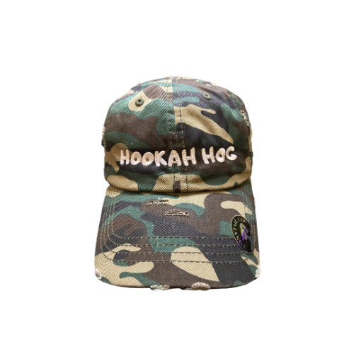 Distressed Hookah Hog Logo PONYTAIL BASEBALL HAT